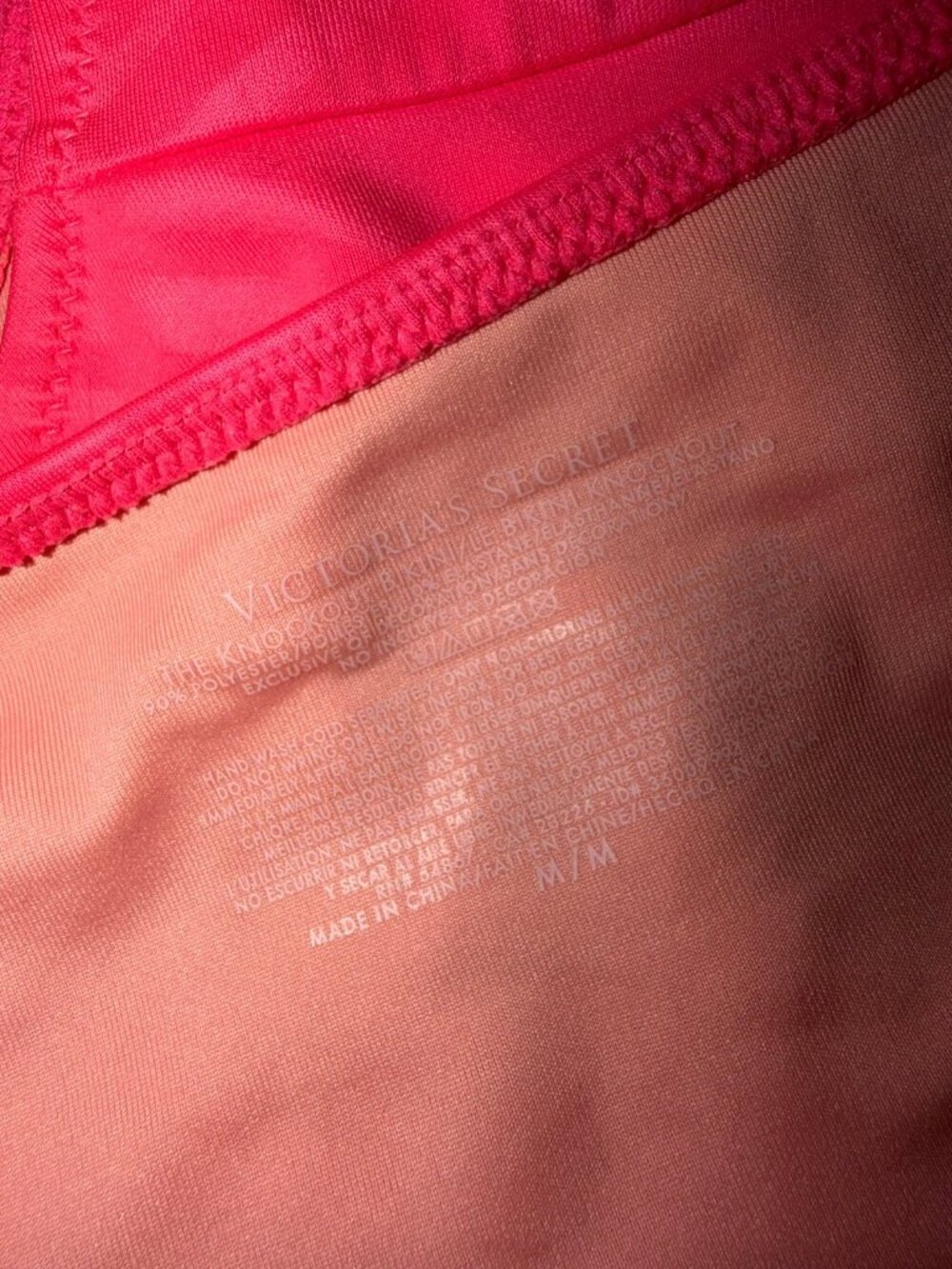 Victoria's Secret Knockout Bikini Set 34DD M Neon Pink Y2K - Picture 4 of 4